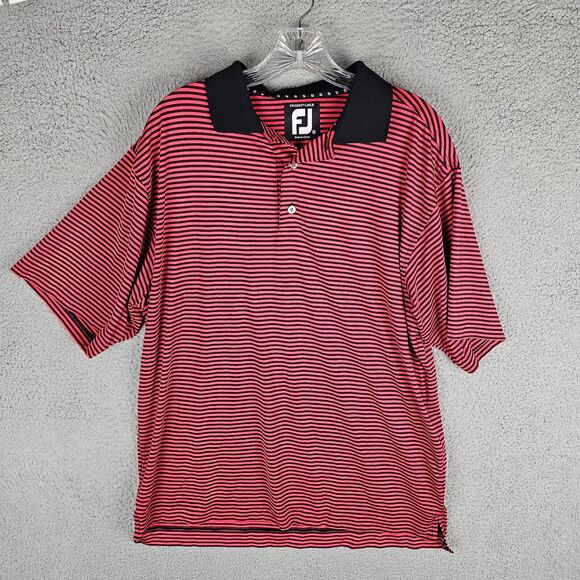 Footjoy FJ Striped Prodry Lisle Active Performance Golf Polo Mens Medium - Picture 1 of 7